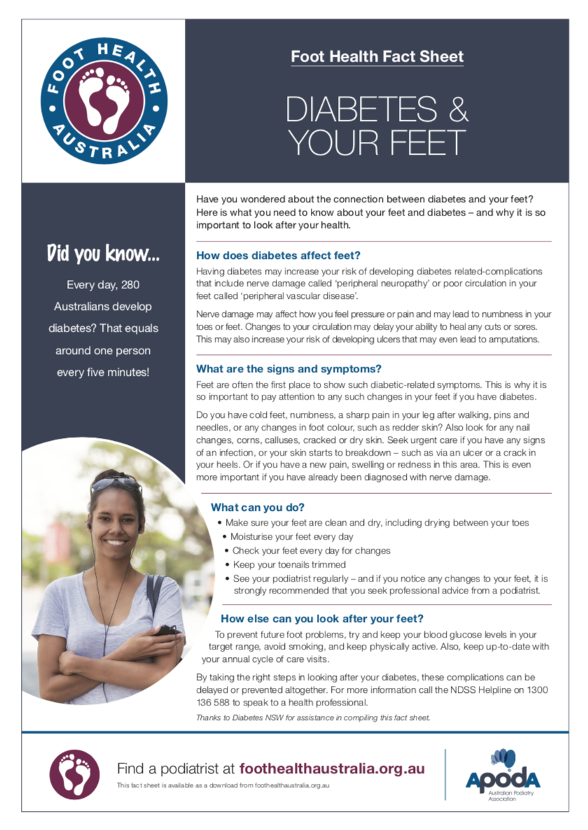 Foot Health Fact Sheets APodA Australian Podiatry Association Ltd